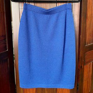 St. John Royal Blue Knit Pencil Skirt Size 2